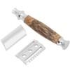 Professional Men Bamboo Handle Manual Shaver Portable Beard Body Hair