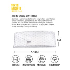 Tokyo Misfit - Diademas japonesas para hombres y mujeres, banda de sudor, entrenamiento, yoga, moda, correr, deportes, baloncesto, bandana (Asanoha-blanco)