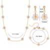 Raicegs Pearl Jewelry Set for Women Wedding Gold Pearl Flower