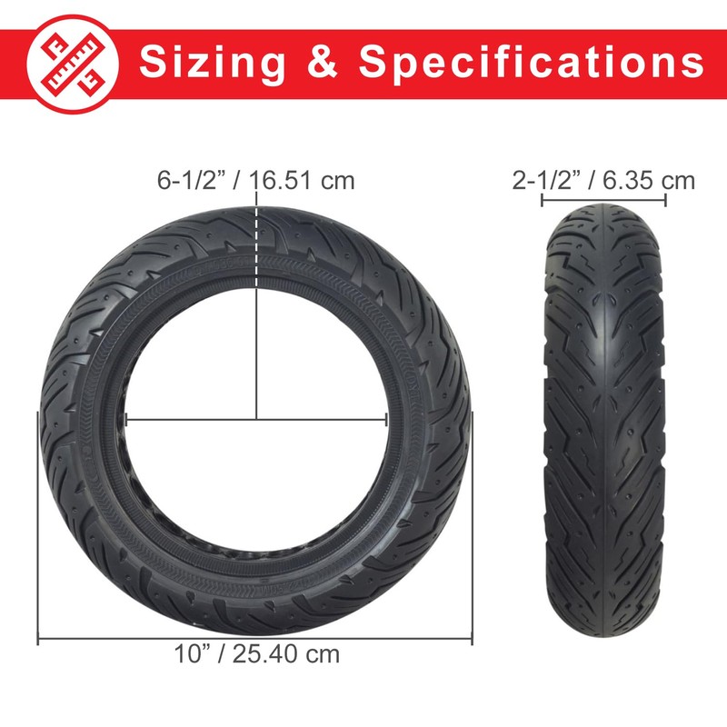 AlveyTech Solid Rubber 10" x 2.50" Honeycomb Tire - Fits
