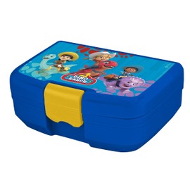 P:os Dino Ranch 35124 Lunch Box for Children with One Compartment, Plastic Lunch Box with Clip Closure, Lunch Box for Nursery, School and Leisure
