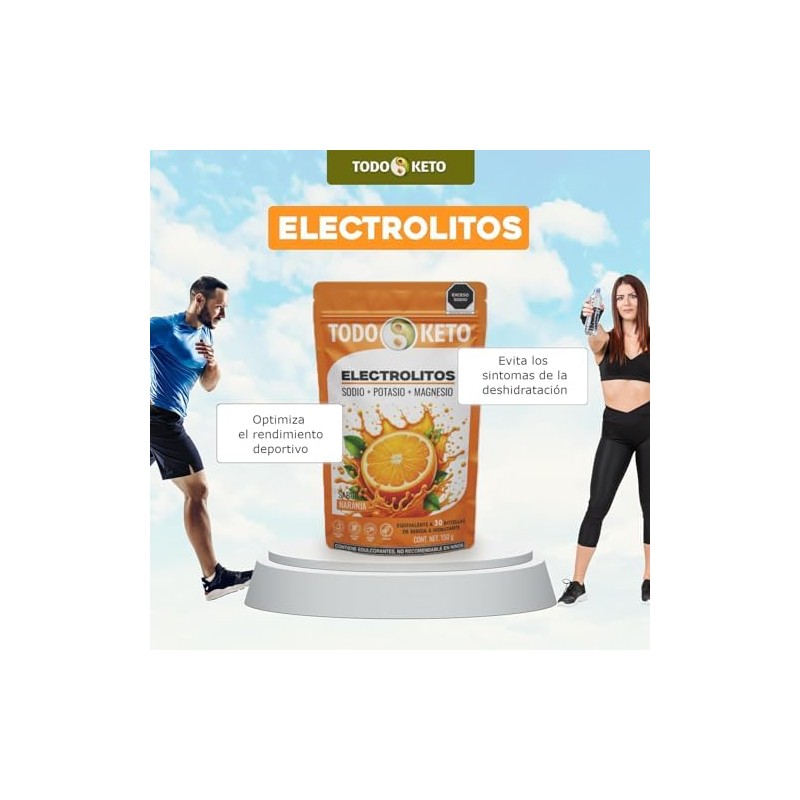 Electrolitos Keto en Polvo Sin Azúcar Sabor Naranja(150g)
