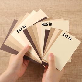 50 Sheets Colored Cardstock Paper 5 Colors, 250 GSM Heavy Card Stock for DIY Art Projects, Cards (Brown, 3x5)