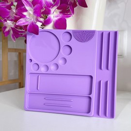 Silicone Palette for Lash Lift Brow Lamination Palette,Silicone Palette for Lash Lift and T-int 9 Function Tray for Eyelash Lifting Brow Lamination,DIY Tint Mixing Tool for Perming Lashes (Purple)