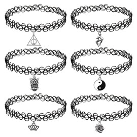 DAWRIS Black Choker Necklace for Women,Stretch Gothic Tattoo Choker Necklace, Tattoo Choker Chain Choker, Necklaces Jewelry for Women Teen Girls Kids Gift