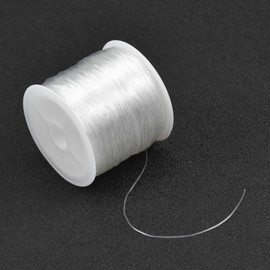 100m Clear Nylon Invisible Thread - 0.5mm Elastic Invisible String, Bracelet String, Transparent Beading Thread for Hanging Decorations, Jewellery Making and Sew Hobby