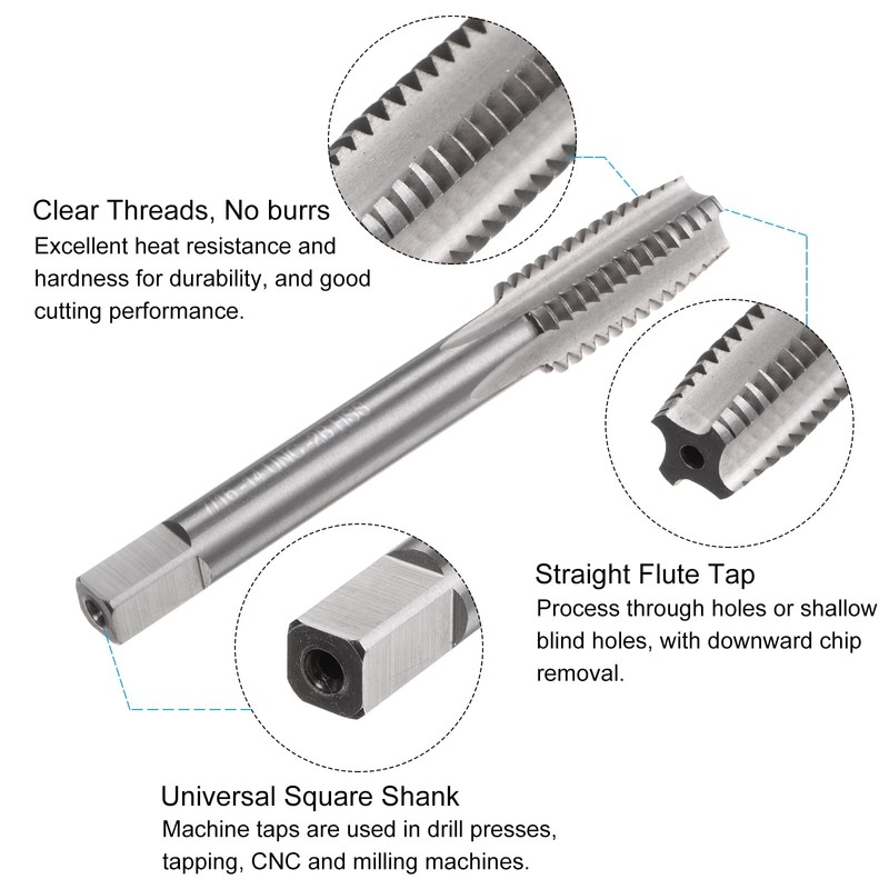 sourcing map Tap and Drill Bit Set, 7/16-14 UNC Thread
