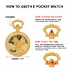 Realpoo Gold Hollowed Out Eagle Quartz Men's Pocket Watch, Arabic