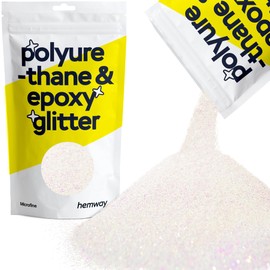 Hemway Polyurethane & Epoxy Resin Glitter 100g / 3.5oz Metallic Crystal Flake Additive for Flooring Jewelry Tumblers Glass Pigment - Microfine (1/256" 0.004" 0.1mm) - Mother of Pearl Iridescent