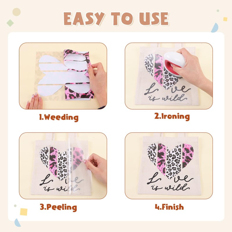 Tintnut Leopard Cheetah HTV Vinyl - 6 Sheets 12" x