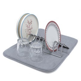 ABAZANA Foldable Drying Rack and Microfiber Mat, for Plates, Bowls & Utensils