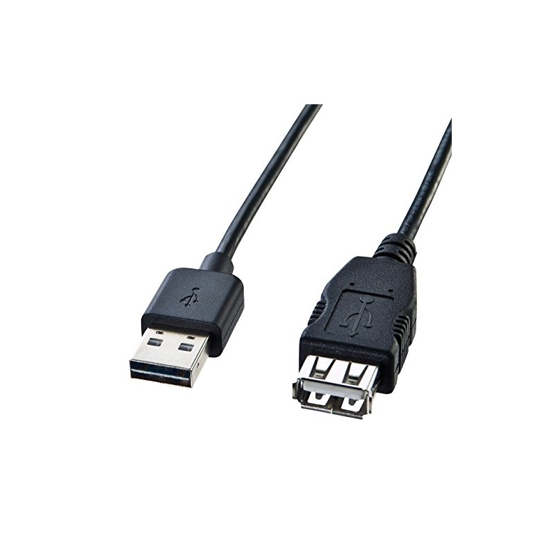 サンワサプライ 両面挿せるUSB延長ケーブル(A-Aメス) 2m ブラック KU-REN2