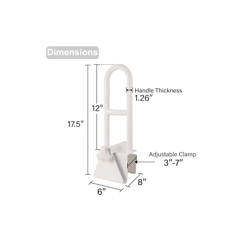 Vaunn Medical Secure Bathtub Safety Rail, ADA Compliant Shower Grab
