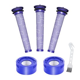 Compatible with Dyson V7 Absolute, V7 Motorhead, V8 Animal, V8 Absolute, SV10, 3 Pre Filters and 2 Post Filters, Replacement Part # 965661-01, 967478-01