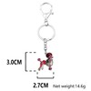DUOWEI Dainty Enamel Poodle Dog Keychain Elegant Pet Key Ring