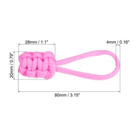 PATIKIL Zipper Pulls Replacement, 6 Pack Extension Cord Handle Fix Pull Tab Extender Fixer Slider Head Repair Kit for Luggage Backpack Jacket, Pink