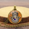 CQHODFYA Hamsa Hand Necklace for Men Women with Pendant, Hand