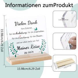 XIANNVXI Thank You Gifts for Women, Acrylic Wooden Signs Home Thank You Gift, Thank You for Everything, Teacher Gift, Nurse Gifts, Gbschiedsgeschenk Thank You