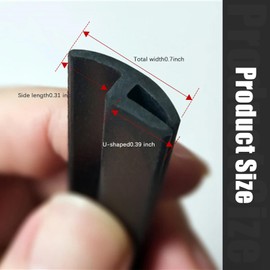 FUTLU 2M/6.6Ft Car Seal Strip for Front Windshield,Car Front Windshield Window Rubber Seal Strip,Windshield Weather Stripping Seal,Windshield Rubber Seal Strip(Black-H-2M)