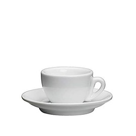 Cilio Porzellan Espressotasse "Roma" weiß, inklusive Untertasse, 1 Stück (1er Pack)