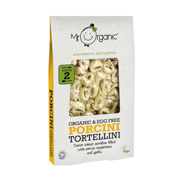 Mr Organic - Mr Organic Porcini Mushroom Tortellini 250g - Non GMO & Preservative Free - Vegan - for Healthy Home Cooking - Pack of 1