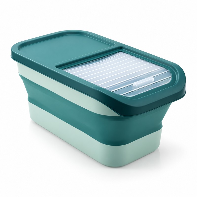 Collapsible Airtight Food Storage Container – Sealed Lid for Pet