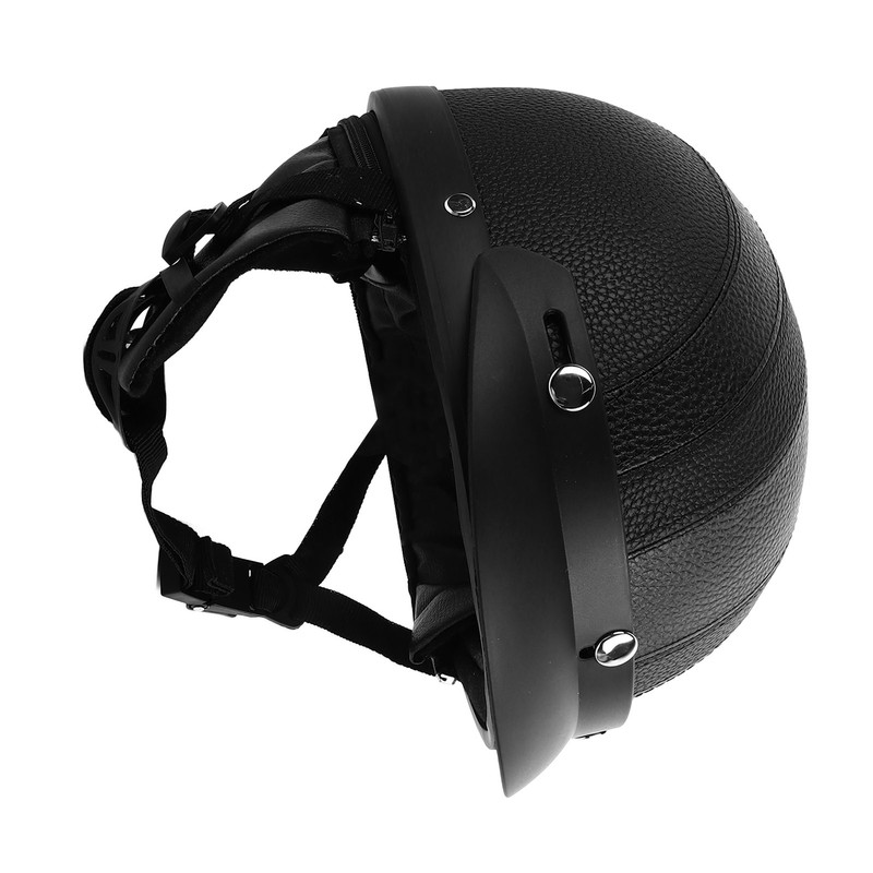 Half Helmet Breathable Sun Blocking Retro Safe PU Leather Motorcycle