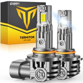 Termitor 9005/HB3 LED Light Bulbs, 60000LM Super Bright, 6500K Cool White, 10-Year Service Lifespan, 9005/HB3 high beam 5 Min Plug and Play, Real 1:1 Designfor Stock Halogen Replacement, Pack of 2