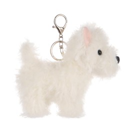 Apricot Lamb Cute West Highland Dog Keychain, Soft Stuffed Plush Keychain Toys for Kids’ Backpack, Purse, 5.2 Inches
