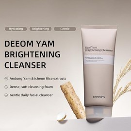 DEEOM Limpiador Iluminador De Ñame Real, Limpiador Facial Espumoso Suave Para Piel Sensible Con Agua De Arroz, Hidratante Y Limpieza Profunda De Poros