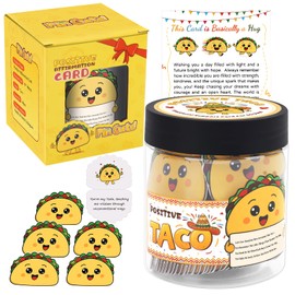 PinCute 60 Positive Taco Affirmation Jar for Dad – Christmas Birthday Gifts from Daughter Son, Heartfelt Message Cards, Cute Stocking Stuffers, Thoughtful Father Gifts