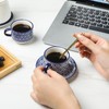 Selamica Ceramic Espresso Cups with Saucers and Metal Stand, 4