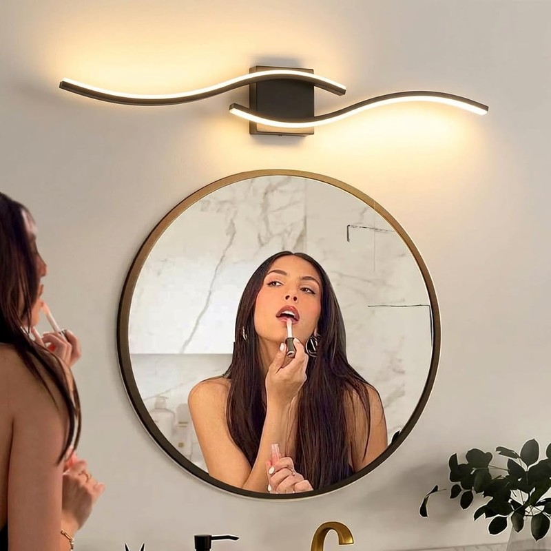 fengkiop Vanity Light for Bathroom, 31.6 Inch Black LED Dimmable