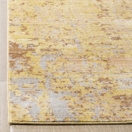 Safavieh Mystique Collection MYS971C Vintage Watercolor Gold and Multi Distressed Area Rug (5' x 8')