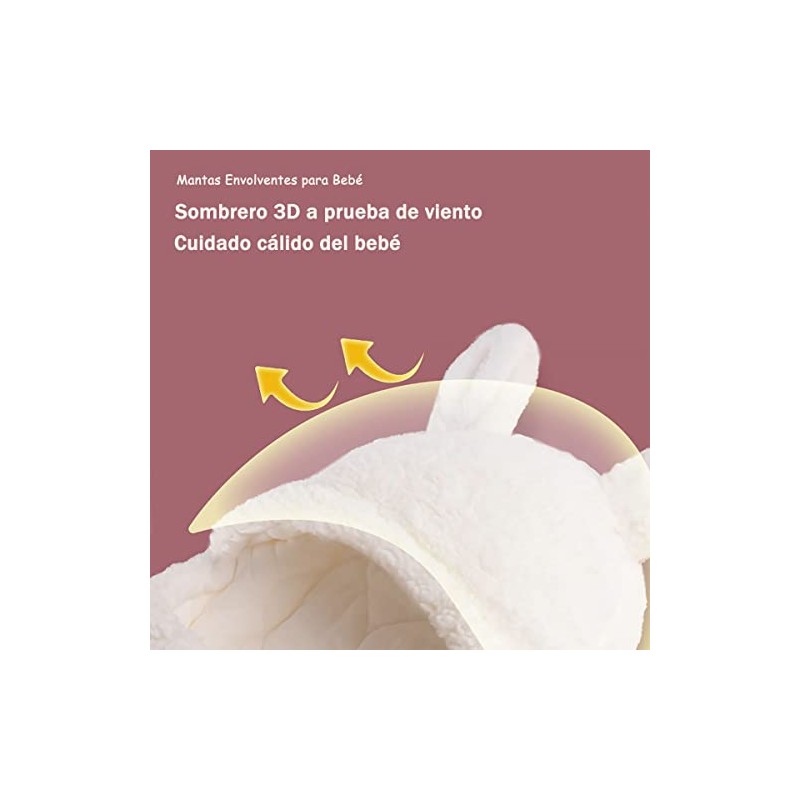 Manta de Felpa para Bebé, Saquito para Dormir, 0-3 Meses