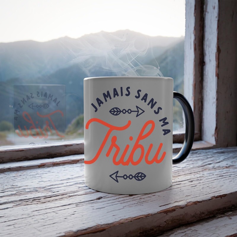 Thermoreagierende Tasse Magische Tasse – Nie ohne meinen Familienstamm Humor