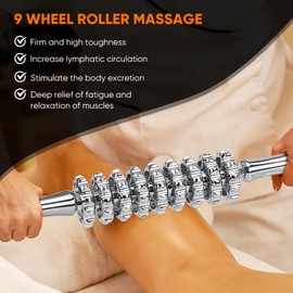 ONUEMP 2pcs Stainless Steel Massage Rollers for Ice Body Sculpting, Maderoterapia Kit Colombiana Professional, Cellulite Massager Roller, Lymphatic Drainage Massager, Cellulite Remover for Leg Back