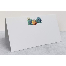 Nancy Nikko Place Cards Autumn Theme w/Pumpkin and Leaves. for Weddings, Showers, Dinners, Parties and Special Events Table Tent Style, Scored for Easy Folding. Pkgs of 12/25 / 50 (12)