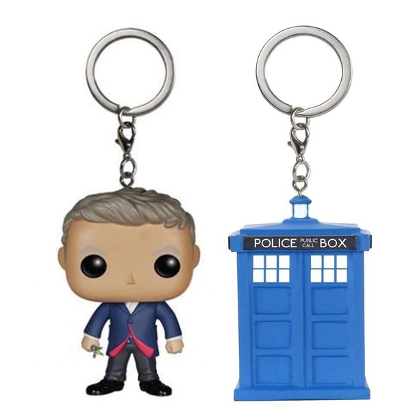 Doctor Who Funko Pocket POP Keychain Bundle: TARDIS & 12th