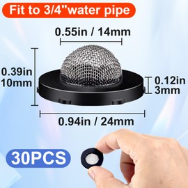 Mxxipp 30pcs Stainless Steel Filter Hose Washers, Hose Screen Inlet Hose Coupling with Strainer, Inlet Hose Screen Washer Repair Fit for 3/4" Garden Hose Connector & 5/8" Washing Machine