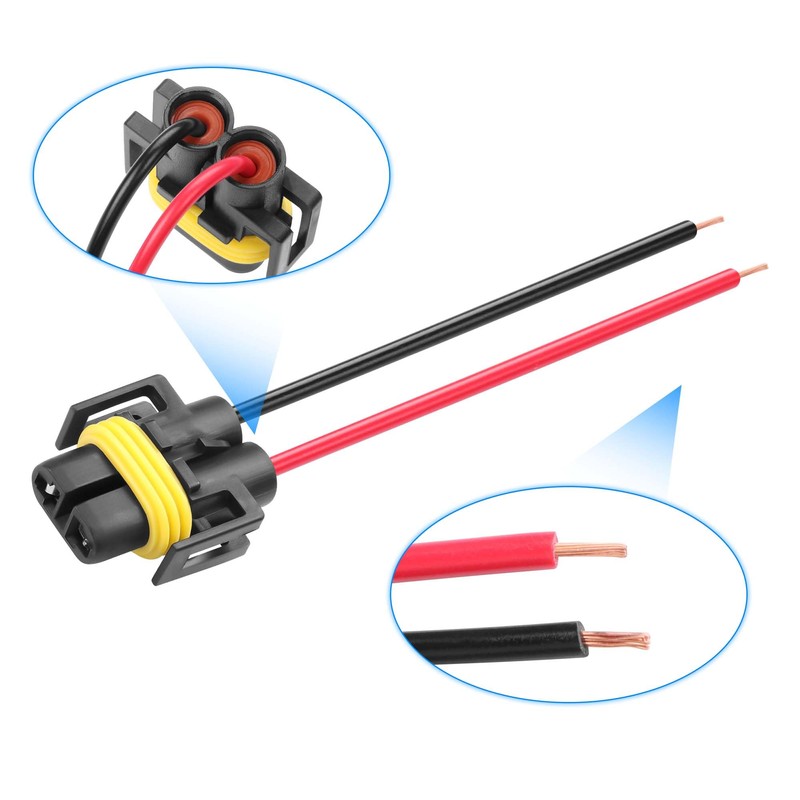 GINTOOYUN H8 H11 Car Light Wire Socket Connector 2 Pieces