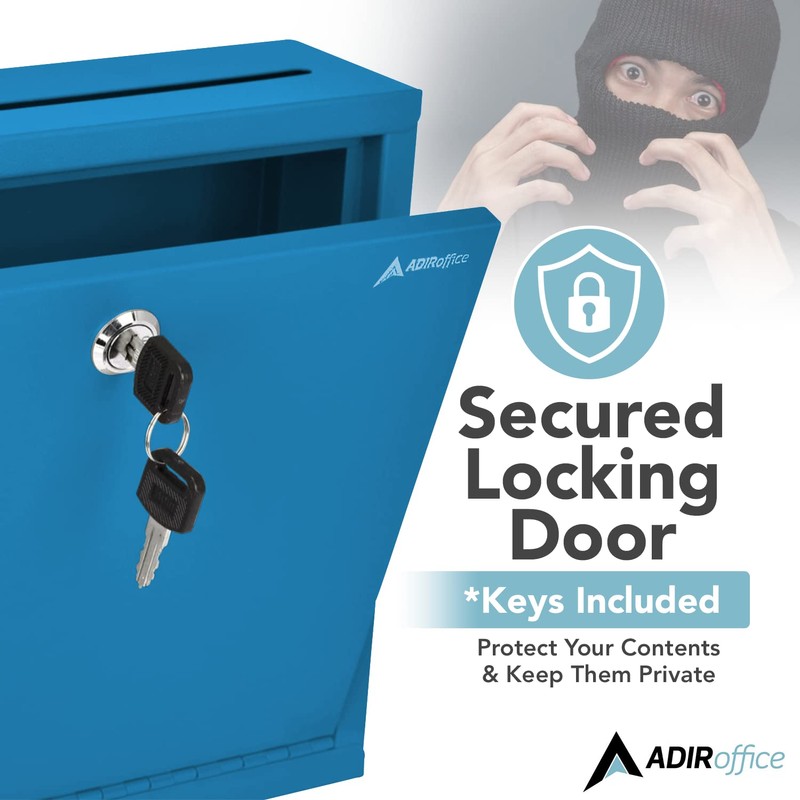 Adir Metal Suggestion Box with Lock and Slot, Wall Mount