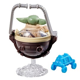 STAR WARS ActionVerse Grogu 1.3-Inch (4.5-Inch Scale) Action Figure & Accessories, Reusable Accessory Storage Rack, Toys for Boys & Girls Ages 4+