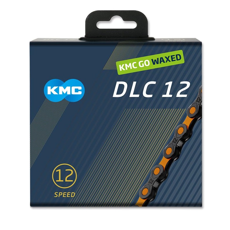 KMC DLC12 Waxed 12 Speed Chain, Black/Orange, 126 Link