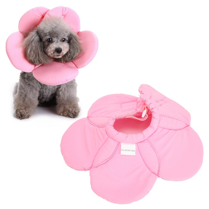 Pet Recovery Collar Adjustable Lightweight Prevent Licking Sunflower Shape Cute