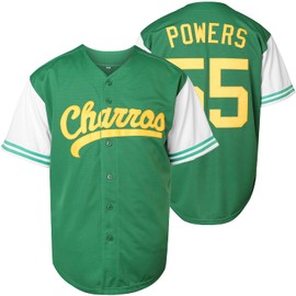 NJKA Kenny Powers #55 Baseball Jersey Shirt Eastbound and Down Movie Baseball Jersey Stitched (Green, XXX-Large)