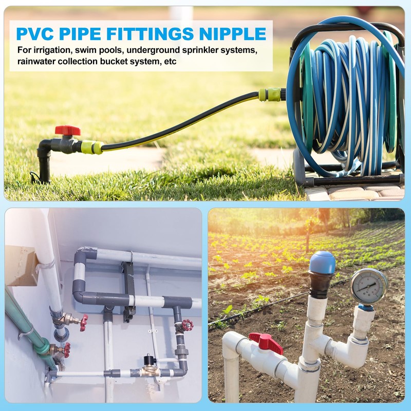 PATIKIL PVC Pipe Fitting Nipple G 1/2 x G 3/4