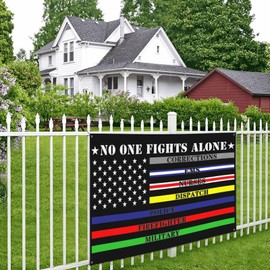 No One Fights Alone Flag 4x6 ft Garden Banner with 4 Holes Indoor Outdoor Perfect Decoration