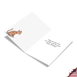 NobleWorks - 1 Humor Birthday Card with Envelope - Funny Cartoons for Birthday Greetings, Celebration Notecard - Rodent Present C3286BDG
