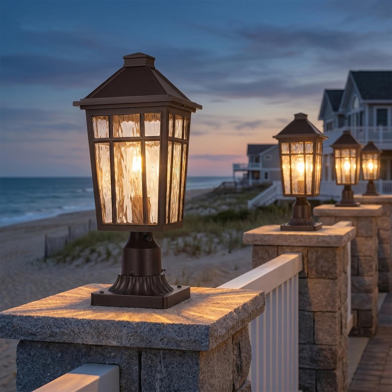 NAXTTII Dusk to Dawn Outdoor Post Lights Waterproof Pole Light